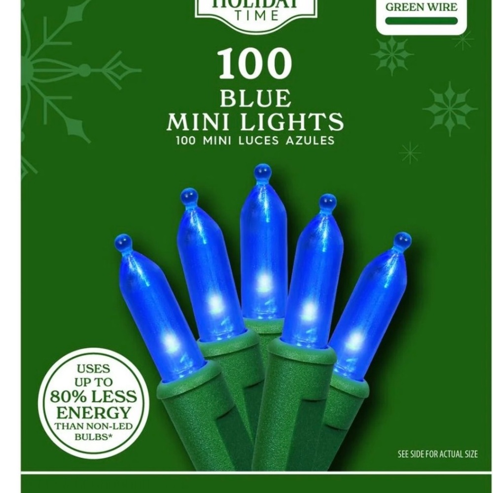 Holiday Time Vibrant Blue String Lights